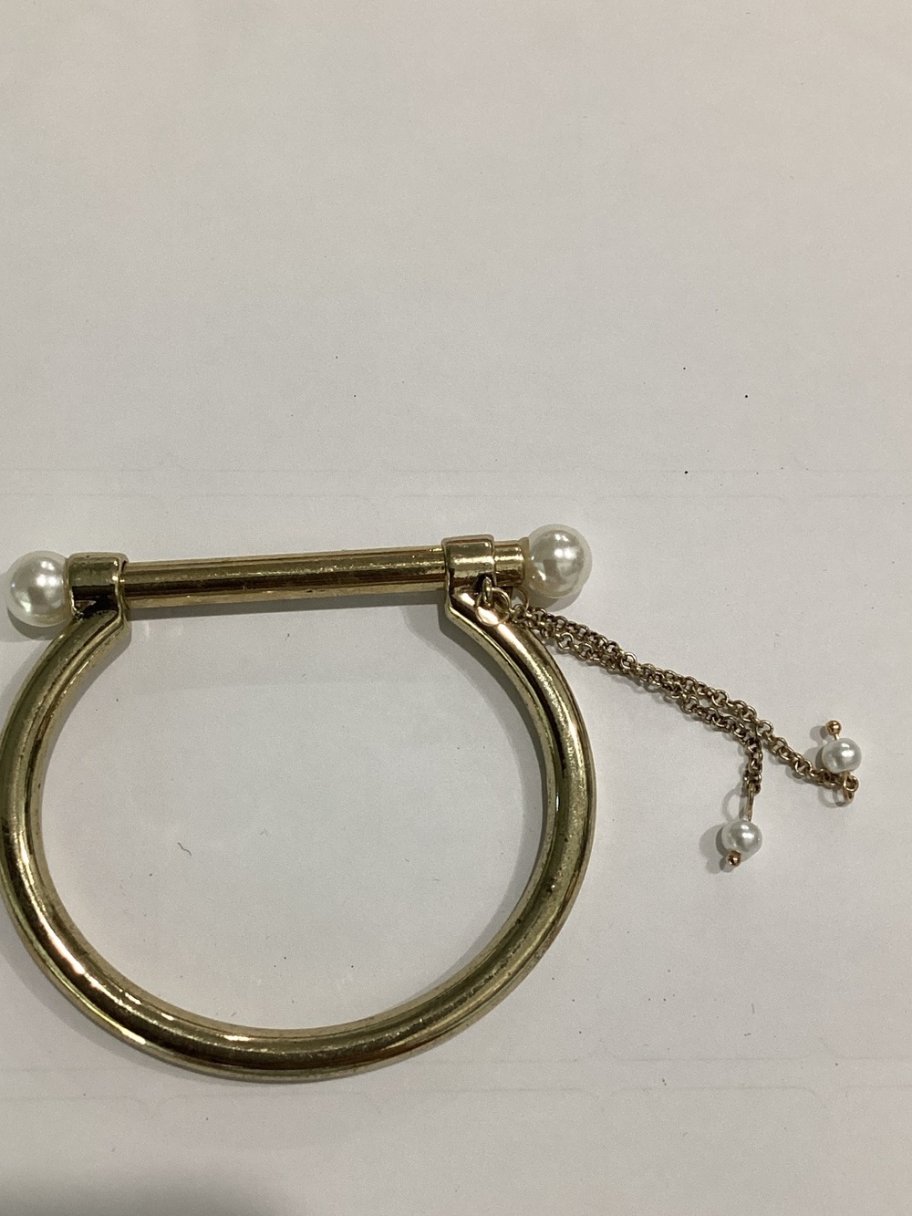 Plunder Gold-Tone Bangle with Pearl Accents